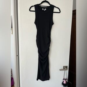 NWT Michael Stars Black Scrunch Midi Dress